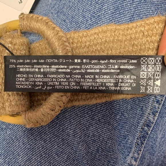 ZARA Tan Woven Jute Stretch Belt with Bamboo Accent - Picture 6 of 9